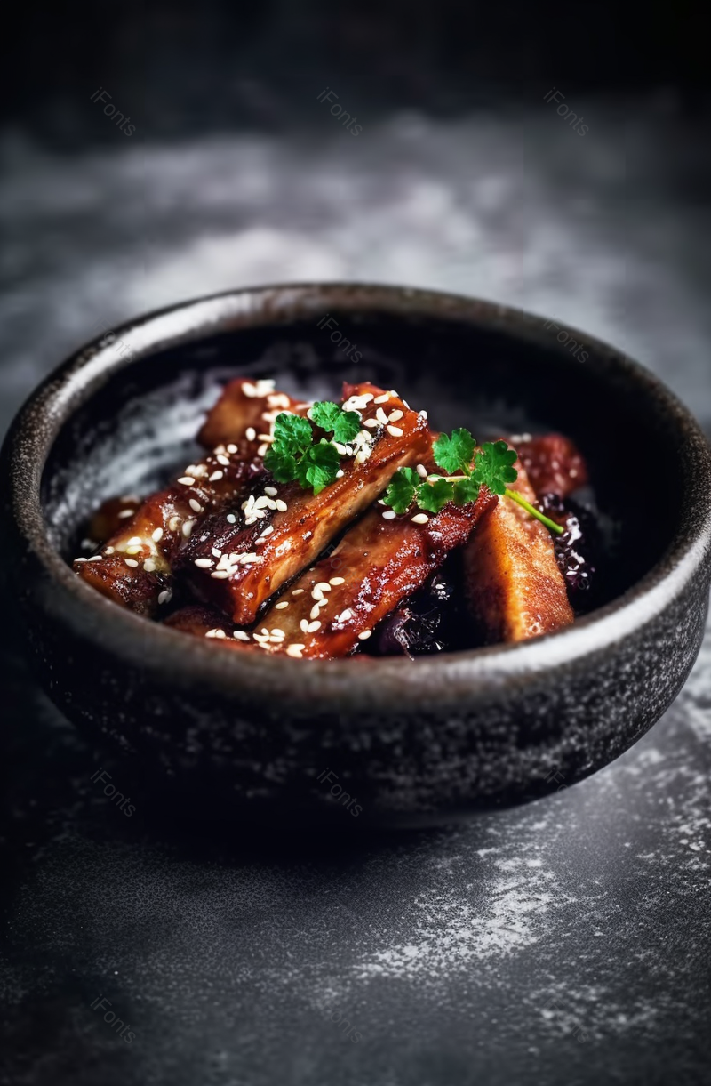 亚洲风味的香辣排骨配甜酱油,高清,摄影图,摄影图片,图片大全,摄影图免费下载